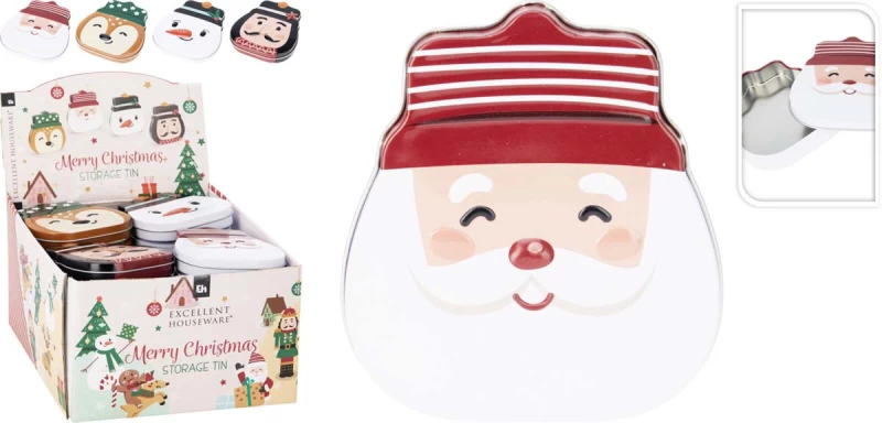 JK Home Décor - Κουτί Μεταλλικό Χριστουγέννων 12x10x2cm 4Σχδ (Preview 1)