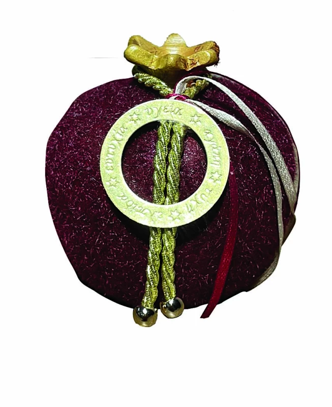 JK Home Décor - Ρόδι Flock Κεραμικό Μπορντώ 9cm (Preview 1)