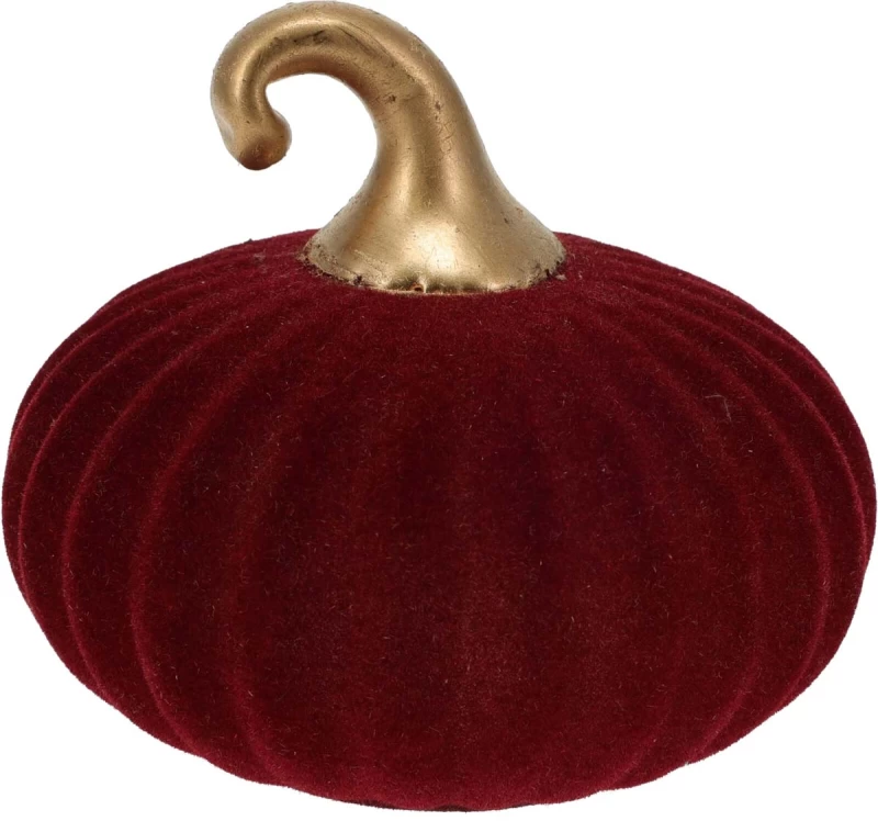 JK Home Décor - Κολοκύθα από Γυαλί με Βελούδο Μπορντό 10x10cm (Preview 1)
