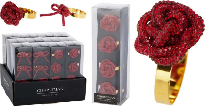 JK Home Décor - Κρίκος Πετσέτας Κόκκινο 2Σχδ S/4 (Preview 1)