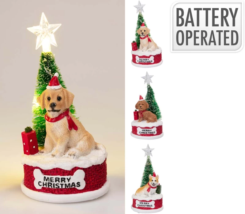 JK Home Décor - Σκηνικό LED με Σκυλάκια 16.5cm 3Σχδ (Preview 1)