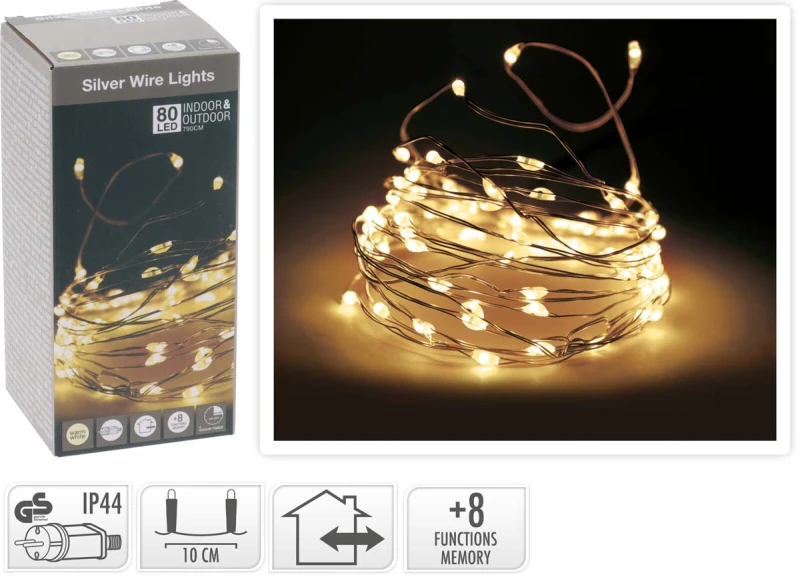 JK Home Décor - Λαμπάκια Silverwire WW 80LED 8M (Preview 1)