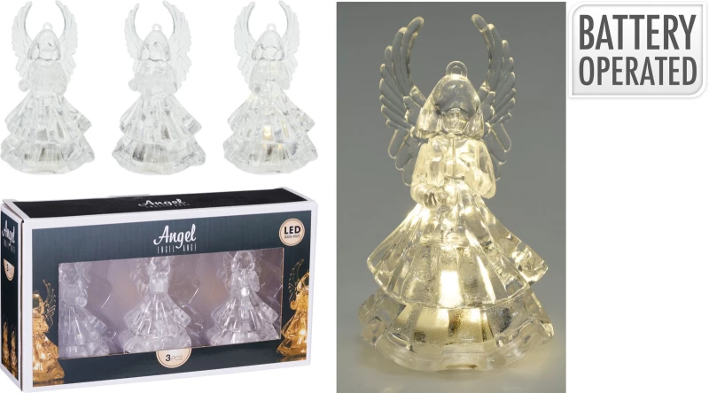 JK Home Décor - Άγγελος LED WW Ακρυλικό 5x9cm 3Σχδ (Preview 1)