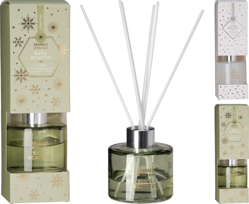 JK Home Décor - Αρωματικό Χώρου σε Γυαλί 80ml 7x7cm 2Σχδ (Preview 1)