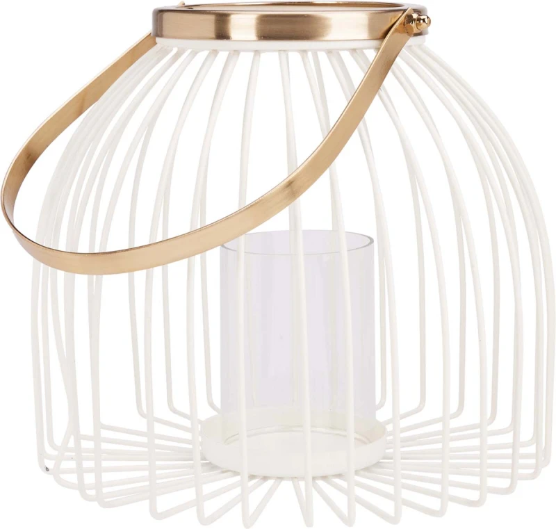 JK Home Décor - Φανάρι από Μέταλλο Λευκό 22x20cm (Preview 1)