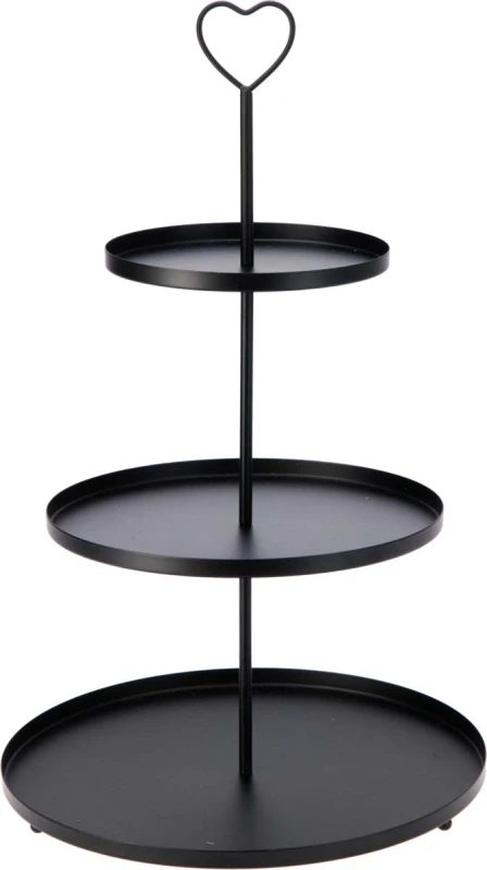 JK Home Décor - Εταζέρα 3-Επιπέδων με Καρδιά από Μέταλλο Μαύρο 30x48cm (Preview 1)