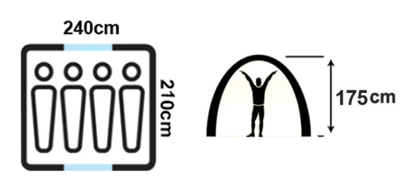 SALTY TRIBE Seminole, Αυτόματη σκηνή 4 ατόμων, 240 x 210 x 175(ύψος) cm, TRI-058 (Preview 2)