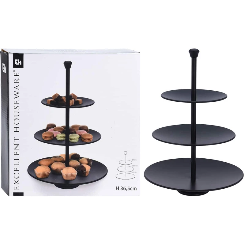 JK Home Décor - Εταζέρα 3-Επιπέδων από Μέταλλο Μαύρο 16-25x36cm (Preview 1)
