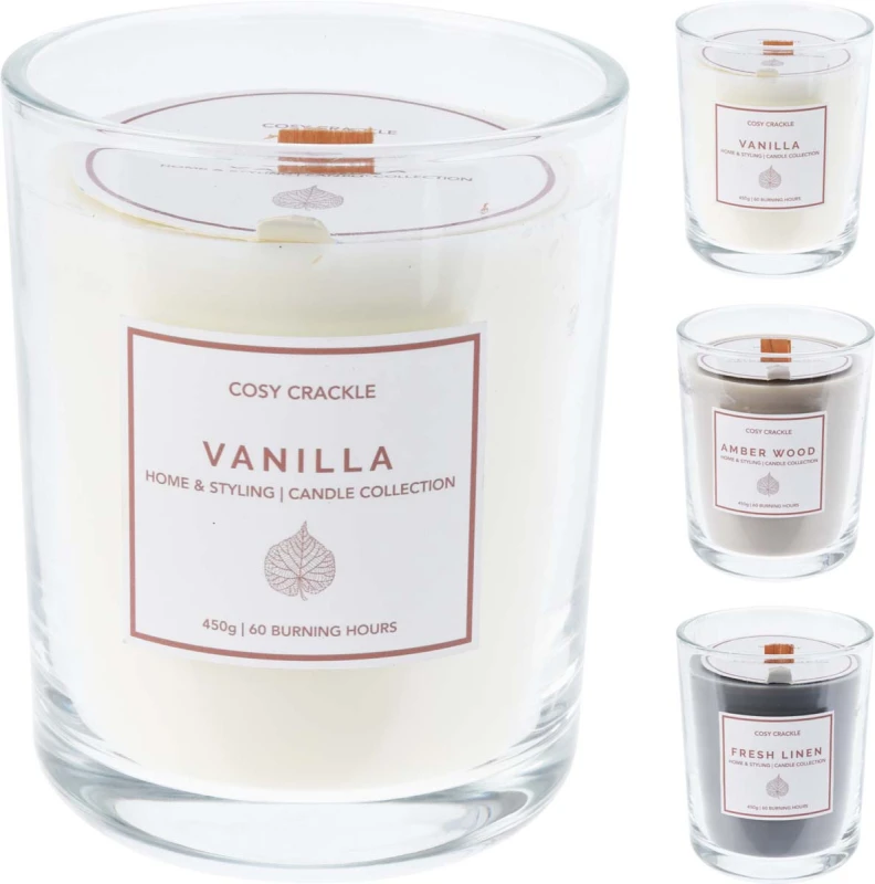 JK Home Décor - Κερί Αρωματικό Cosy Crackle σε Γυαλί 10x12.5cm 3Σχδ (Preview 1)