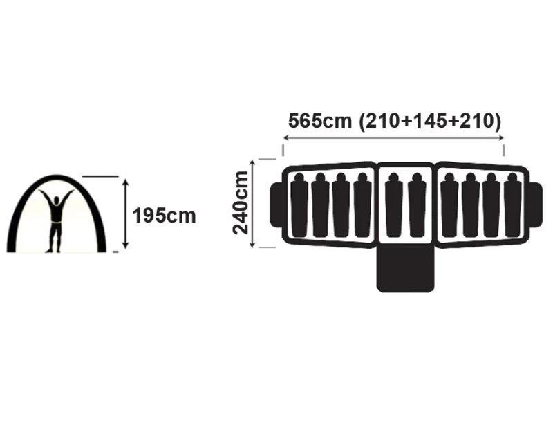 OZTRAIL Tasman Dome 10P Tent, Οικογενειακή Σκηνή, 565 x 240 x 195(ύψος) cm, 10001872 (Preview 14)