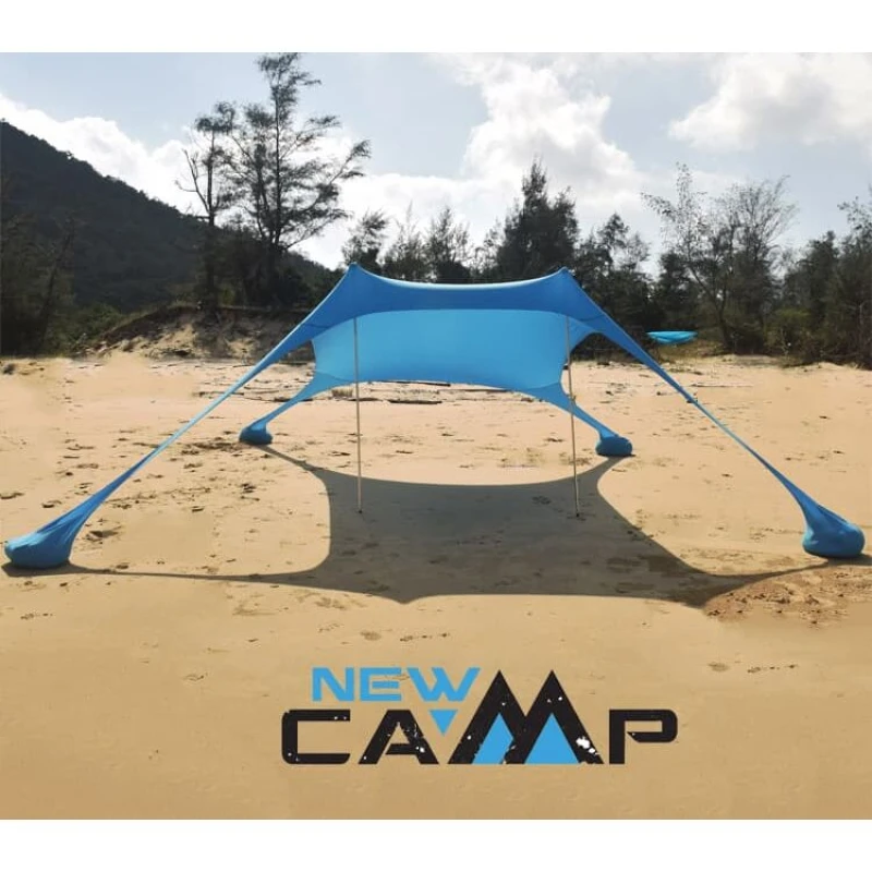 NEW CAMP Lycra Shelter 300x250 cm, Ελαστική Τέντα Παραλίας, NEW-159 /Aegean Blue (Preview 4)