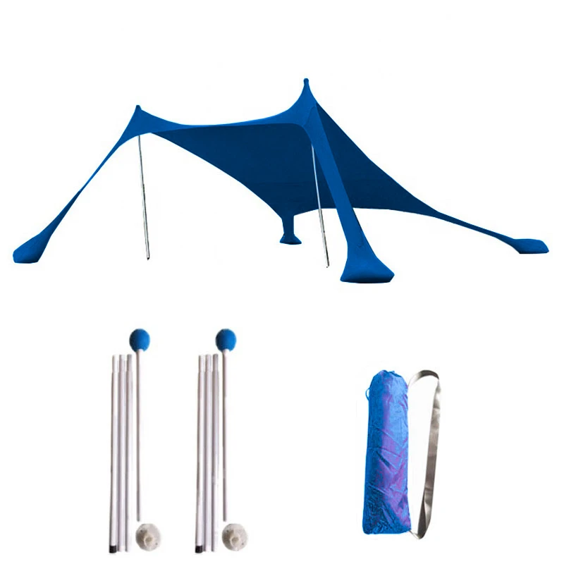 NEW CAMP Lycra Shelter 200x200 cm, Ελαστική Τέντα Παραλίας, NEW-175 /Sea Blue (Preview 3)