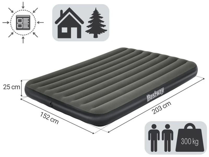 BESTWAY Tritech™ Air Mattress Queen 2.03x1.52x25cm, Φουσκωτό Στρώμα Ύπνου Διπλό, 6713N (Preview 5)