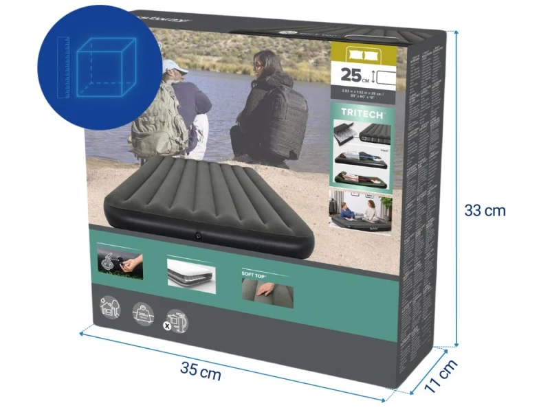 BESTWAY Tritech™ Air Mattress Queen 2.03x1.52x25cm, Φουσκωτό Στρώμα Ύπνου Διπλό, 6713N (Preview 8)