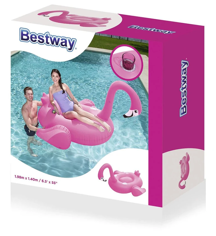 Supersized Flamingo BESTWAY 175x173 cm, Φουσκωτό Παιχνίδι Πισίνας για Ενήλικες , 41108 (Preview 5)