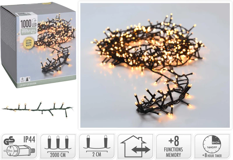 1000 LED Snake G/Extra Warm White 20m 811545 - IP44 με Functions Memory και Χρονοδιακό (Preview 1)