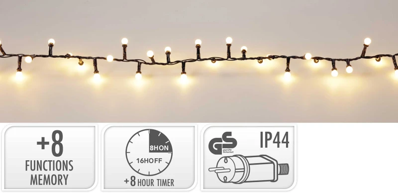 500 LED Berry Snake B/Warm White 5m 199219 - IP44 με Functions Memory και Χρονοδιακόπτ (Preview 1)
