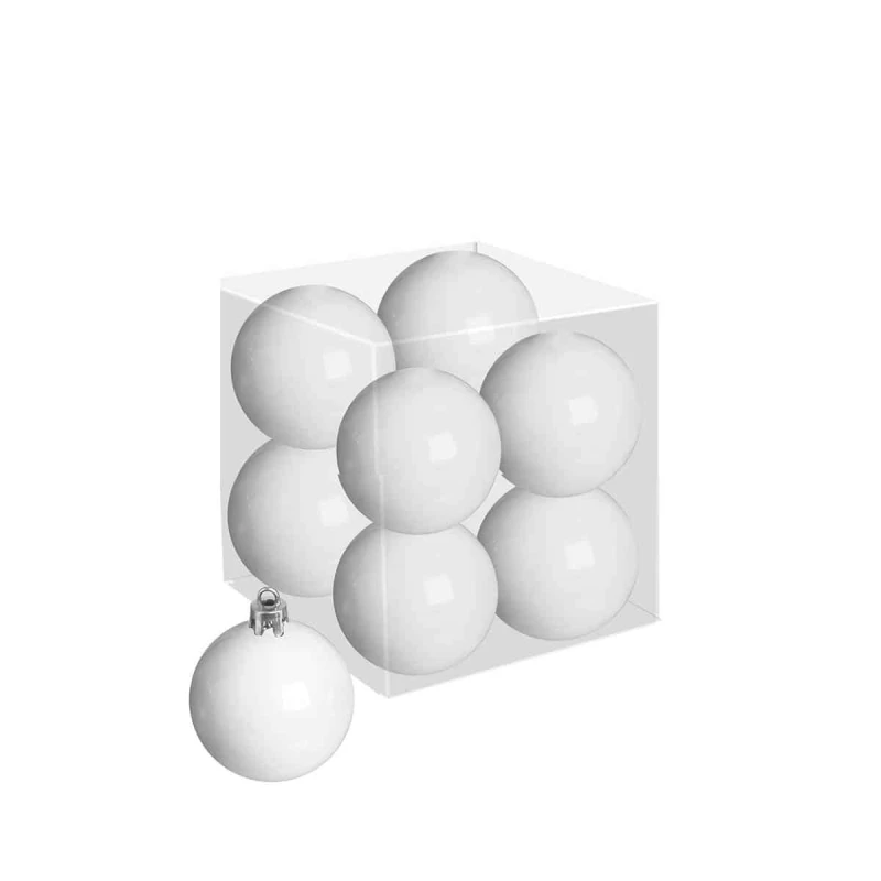 JΚ Home Décor - Μπάλα Πλαστική Λευκή S/4 10cm (Preview 1)