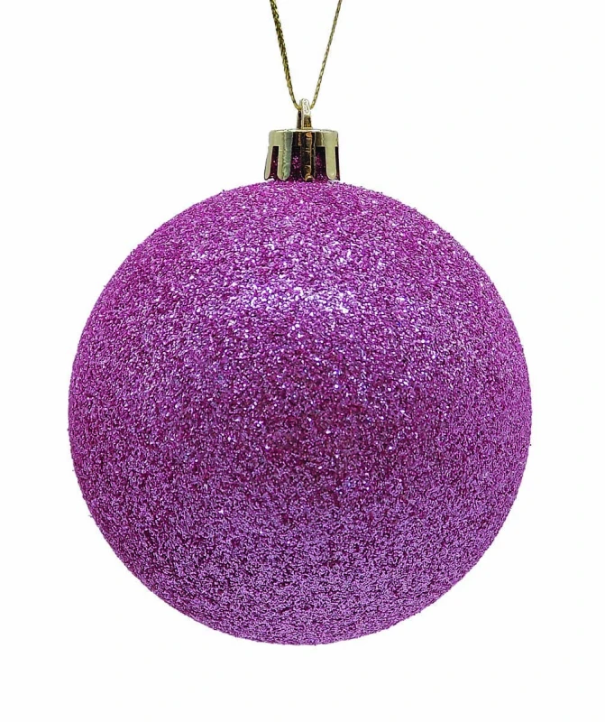 JΚ Home Décor - Μπάλα Πλαστική Ροζ Με Glitter S/12 6cm (Preview 1)