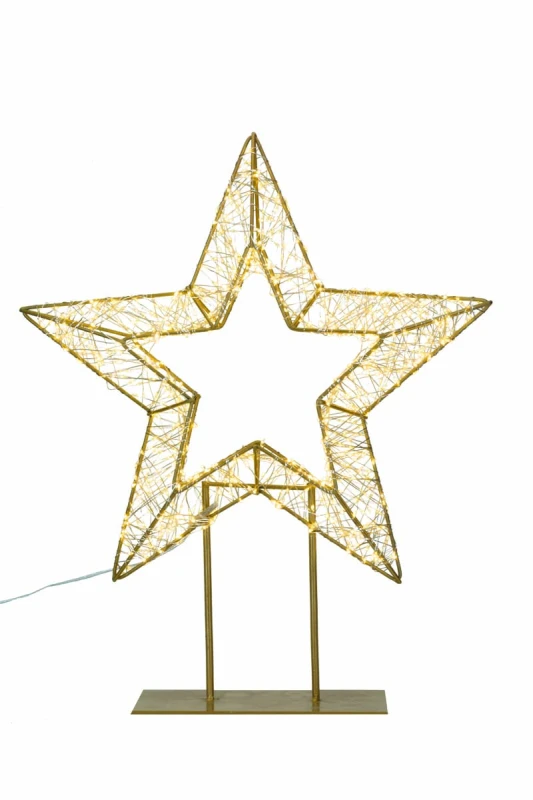 JK Home Décor - Αστέρι Μεταλλικό Χρυσό 720LED σε Βάση WW 39x11x46cm (Preview 1)