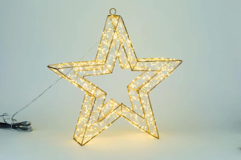 JK Home Décor - Αστέρι Μεταλλικό Χρυσό 960LED WW 38x8x38cm (Preview 1)