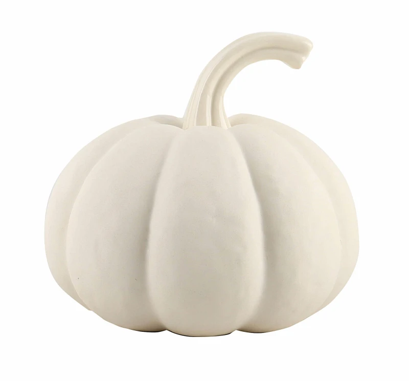 JK Home Décor - Κολοκύθα Κεραμική Λευκό Matte 17x17cm (Preview 1)