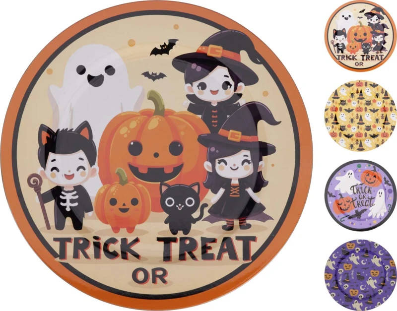JK Home Décor - Πιατέλα Trick or Treat από Πλαστικό 33cm 4Σχδ (Preview 1)