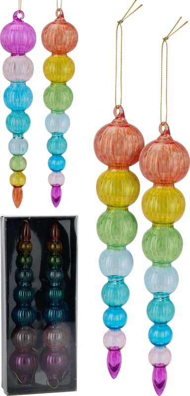 JK Home Décor - Στολίδι από Γυαλί 4x22cm 2Σχδ (Preview 1)
