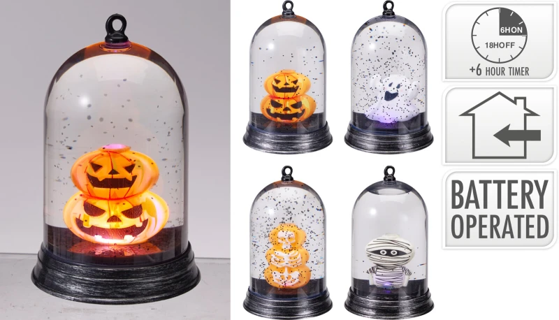 JK Home Décor - Χιονόμπαλα Καμπάνα Halloween 14cm 4Σχδ (Preview 1)