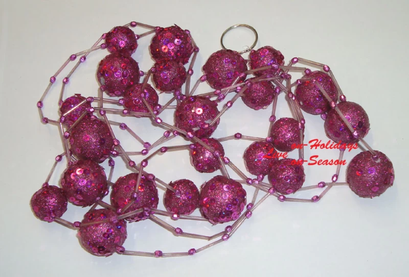 Χριστουγεννιάτικη Γιρλάντα Φούξια με Μπάλες 2.5m 15945 (Preview 2)