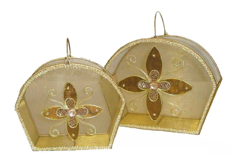 Set/2 Χριστουγεννιάτικα Καλάθια Χρυσά 251593 (Preview 1)