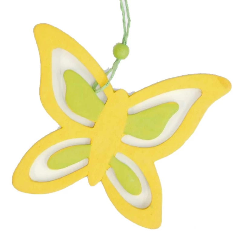 Ξύλινο Στολίδι Πεταλούδα Κίτρινη 11x9cm 51005b (Preview 1)