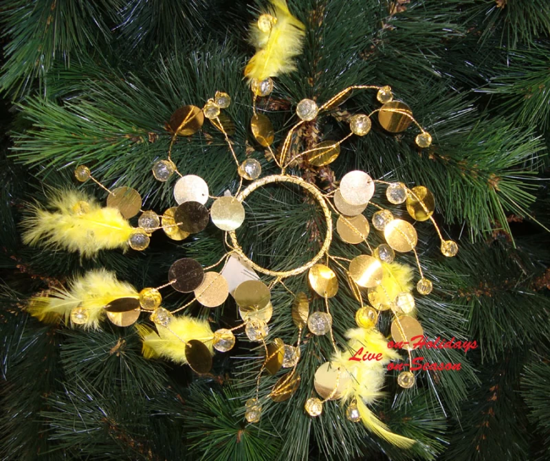 Χριστουγεννιάτικο Στεφάνι Κηροπηγίου 23cm 32093 Gold (Preview 2)